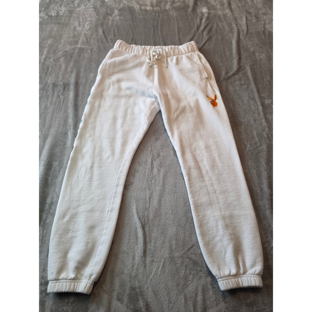 Playboy Sweatpants Mens S White PacSun Embroidered Logo Joggers Box 18